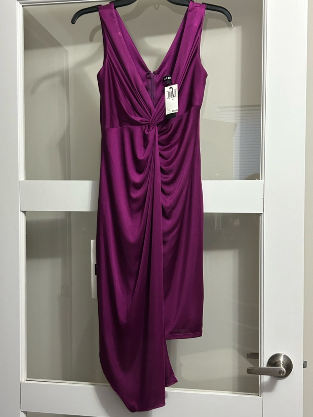 Saks Fifth Avenue Magenta Asymmetrical Twist-Front Dress